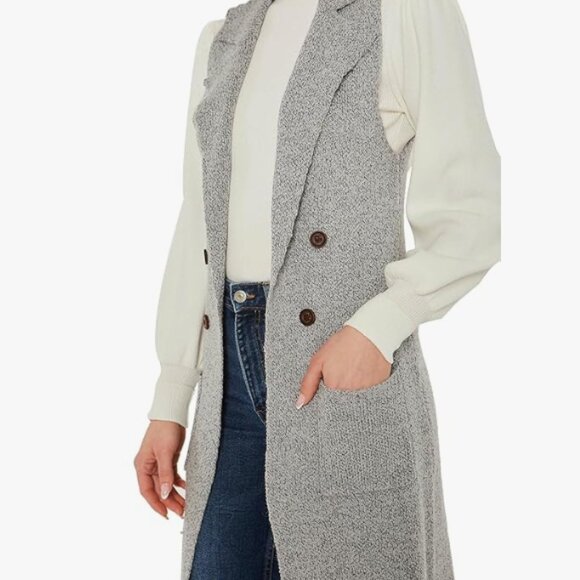 Love Tree Jackets & Blazers - Women's Neutral Long Sweater Vest
